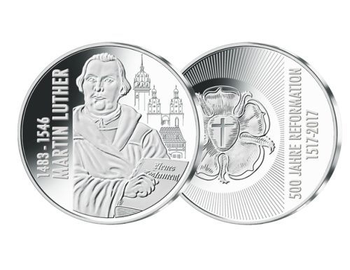 Silbermünze - 500 Jahre Reformation Martin Luther