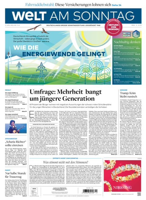 WELT AM SONNTAG Frühausgabe + WELTplus Premium