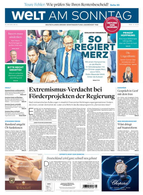 WELT AM SONNTAG Frühausgabe + WELTplus Premium