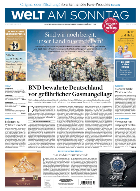 WELT AM SONNTAG Frühausgabe + WELTplus Premium