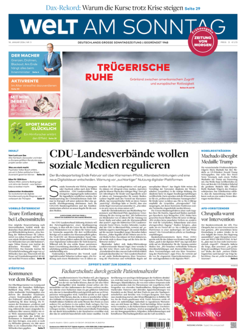 WELT AM SONNTAG Fr&uuml;hausgabe + WELTplus Premium