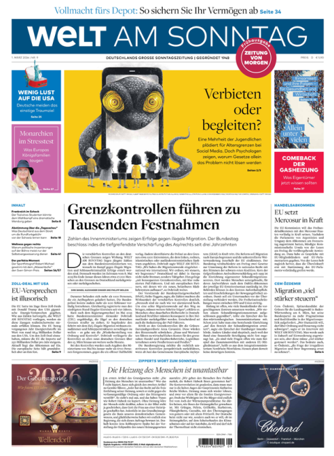 WELT AM SONNTAG Fr&uuml;hausgabe + WELTplus Premium