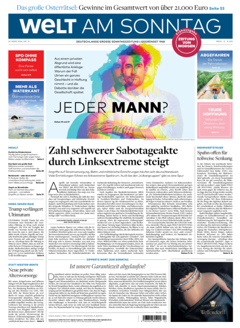 WELT AM SONNTAG Fr&uuml;hausgabe + WELTplus Premium