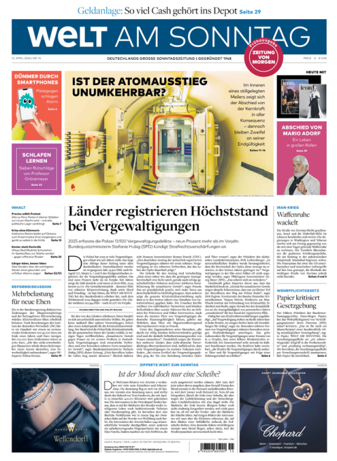 WELT AM SONNTAG Fr&uuml;hausgabe + WELTplus Premium