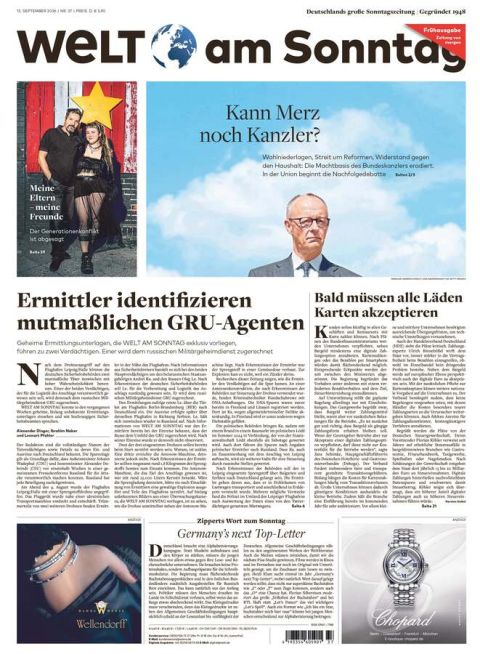 WELT AM SONNTAG Fr&uuml;hausgabe + WELTplus Premium